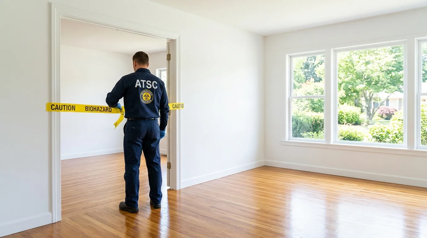 Certified biohazard cleanup crew performing Trauma Scene Cleanup in Sussex